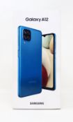 A boxed as new Samsung Galaxy A12 (SM-A125F/DSN) 64GB in Blue (Box sealed) (IMEI: 350500032468196).