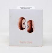 A boxed as new pair of Samsung Galaxy Buds Live True Wireless Earbuds in Mystic Bronze (Box