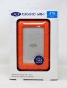 A boxed as new LaCie 4TB Rugged Mini USB 3.0 External Hard Drive (Box sealed).