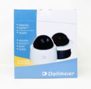 A boxed as new Dallmeier DDF5120HDV-DN-SM FHD Dome Camera in White (Box opened).