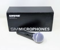 A boxed as new Shure SM48S-LC Cardioid Dynamic Vocal Microphone with On/Off Switch.