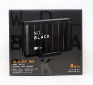 A boxed as new WD _BLACK D10 8TB External Game Drive in Black (Box sealed) (P/N: WDBA3P0080HBK-