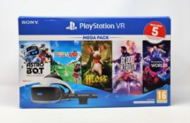 A boxed as new Sony PlayStation VR Mega Pack (Box sealed).