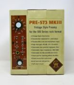 A boxed as new Golden Age PRE-573 MKIII Vintage Style Preamp for the 500 series rack format.