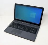 A pre-owned HP 255 G7 laptop with AMD Athlon silver 1050U CPU, 4GB RAM and 128GB SSD in grey (no