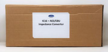 A boxed as new CTP Systems IC16 AES/EBU Impedance Convertor Unit (Box sealed).