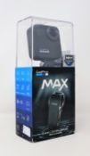 A boxed as new GoPro Max Waterproof 360 Digital Action Camera with battery and accessories