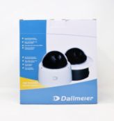 A boxed as new Dallmeier DDF5120HDV-DN-SM FHD Dome Camera in White (Box opened).