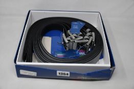 Twelve as new GP & Max grey leather belts (Assorted sizes).