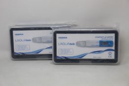 Two as new Horiba Laquatwin compact water quality PH-22 meters.