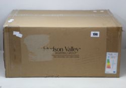 A boxed as new Hudson Valley Lighting SMYTH dark bronze pendant.