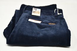 A pair of as new Nude Jeans Co. Lazy Leo navy cords (W31/L32 - RRP £135).
