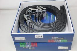 Twelve as new GP & Max grey leather belts (Assorted sizes).