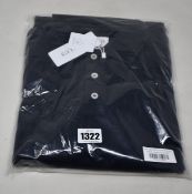 Three as new Sirplus navy organic cotton long sleeve polo shirts (All M - RRP £95 each).
