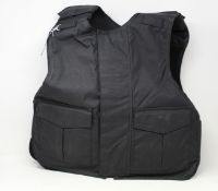 A Safe Guard Armour Patrol 1 tactical armour vest in Black, with a detachable 'Public Safety' velcro