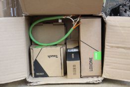 A quantity of Loxone products to include a Loxone Mini Server (100335), a Loxone Smar Socket Air (