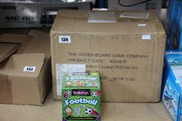 Twelve boxed as new BrainBox football games.