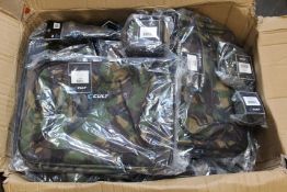An as new Cult Tackle XL bait boat bag set, a Cult Tackle Deluxe boat bag, three as new Cult DPM