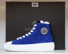 A pair of as new Versace canvas sneakers (IT 39 - RRP £490).
