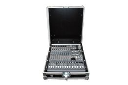 A PPM1012 2 x 800w professional powered mixer in a Swan flight case.