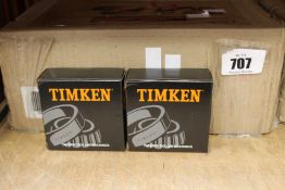Thirteen boxed as new Timken 33109 45mm Bore Metric Tapered Roller Bearings.