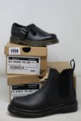 A pair of children's as new Dr Martens Polley Jnr shoes (UK 10K) and children's Leonore Mono Jnr