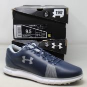 Two pairs of as new Under Armour Hovr Fade SL E golf shoes (UK 7.5, 8.5).
