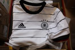 Ten children's/youths as new Adidas German football shirts (Assorted sizes - RRP €40 each).