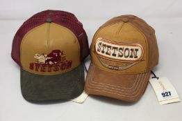 Six as new Stetson Charging Buffalo baseball caps and four Buffalo Horn caps (RRP £39 each).
