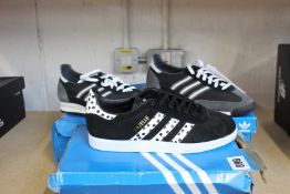 Two pairs of Adidas SL 72 trainers (UK 3.5) and a pair of women's Gazelle (UK 4).