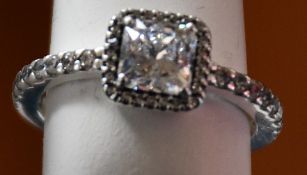 Two Pandora Square Sparkle Halo rings (Size 52) (RRP £60).