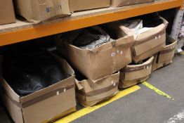 Six boxes of assorted bags and related items.