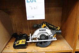 An as new DeWalt DCS512N Brushless XR Circular Saw 12V (No battery) with a DeWalt DCB112 charger.