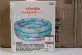 Six boxed as new Sunnylife Tie Die Inflatable Backyard Pools (3+ years).