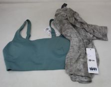 Two as new LuluLemon Lab Daily short sleeve tops (Sizes 4, 6 - RRP £88 each) and two In Alignment