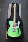An as new Fender Player Plus Telecaster in Cosmic Jade (Some damage to side of guitar).