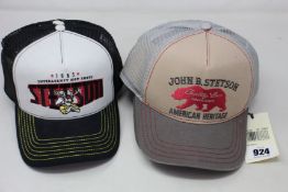 Six as new Stetson John.B.Stetson Bear baseball caps together with four Stetson Interagency Hot