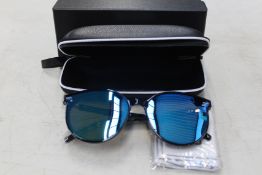 Twenty one pairs of Boyou sunglasses with case and boxes.