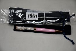 Four as new Swarovski Crystalline Anniversary Nova ballpoint pens and two as new Swarovski