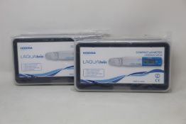 Two as new Horiba Laquatwin compact water quality PH-22 meters.