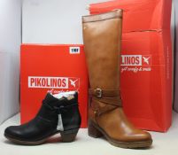 A pair of as new Pikolinos Llanes boots (EU 37) and Rotterdam boots (EU 37).