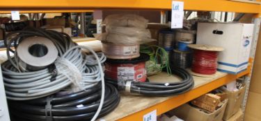 A miscellaneous assortment of cables, wires and related items.