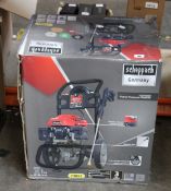 An as new Scheppach petrol pressure washer (HCP2600).