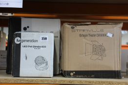 Two as new Stairville LED flood panels, a Stairville Octagon Theatre 20x60w and a Fungeneration