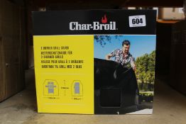 Four boxed as new Char-Broil 2 burner covers (H-102cm W-132cm D-58cm).