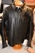 A men's as new BMW PureBoxer leather motorcycle Jacket (Ger 3XL - RRP €1200).