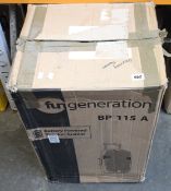 A boxed Fun Generation BP 115 A battery powered speaker system (Box unsealed).