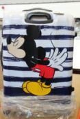 An as new American Tourister Disney Legends Mickey Kiss spinner 75/28 suitcase.