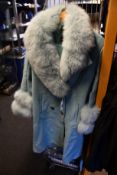 An as new Popski London faux fur trim coat (L - RRP £250).