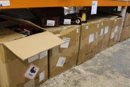 A large quantity of boxed as new BM-8 sports headsets, smartphone monopods and LED flame lights.